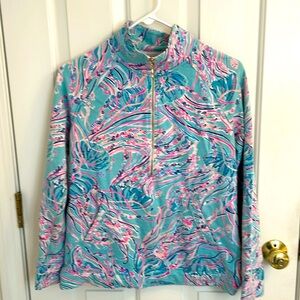 Lilly Pulitzer Multicolor Zip-Up Popover Top
